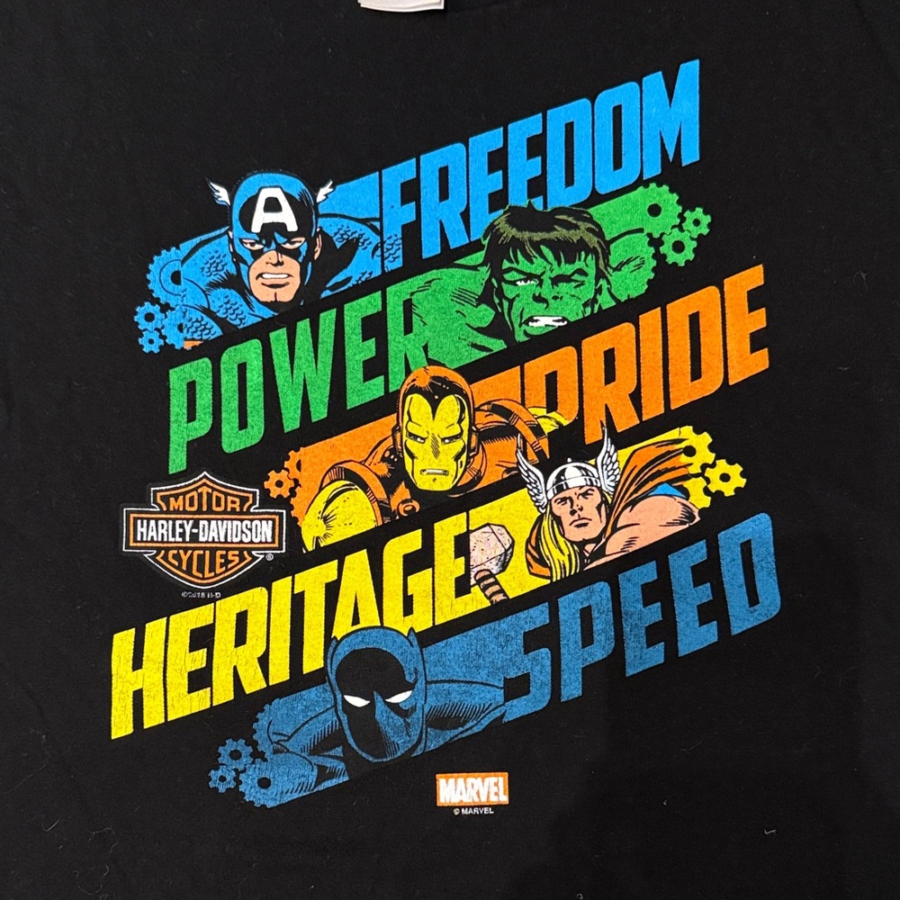 Marvel & Harley-Davidson Black Tee